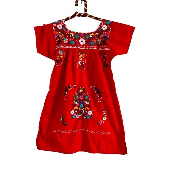 Hand Embroidered Mexican Dress EUC - Picture 1 of 5